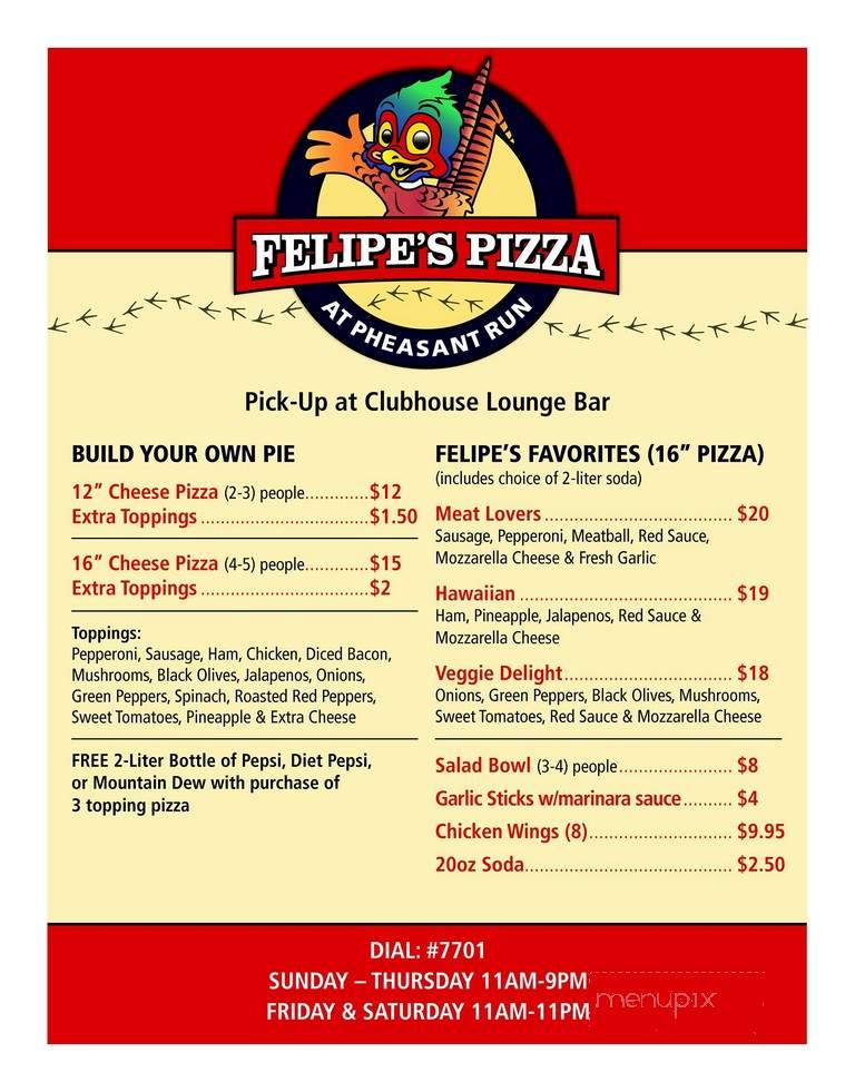 Pheasant Run Resort & Spa - Saint Charles, IL menu_pic