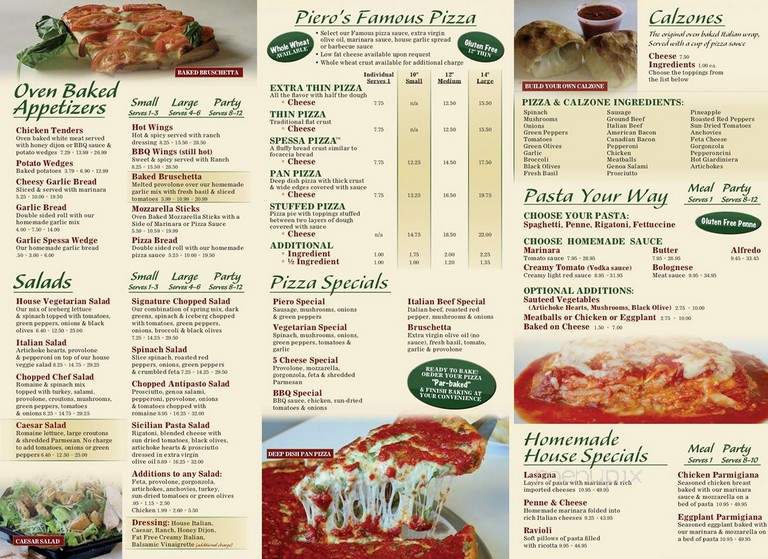 Piero's Pizza Highland Park - Highland Park, IL menu_pic