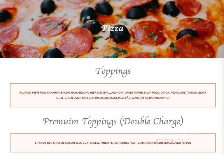 Piero's Stuffed Pizza - Wilmette, IL menu_pic