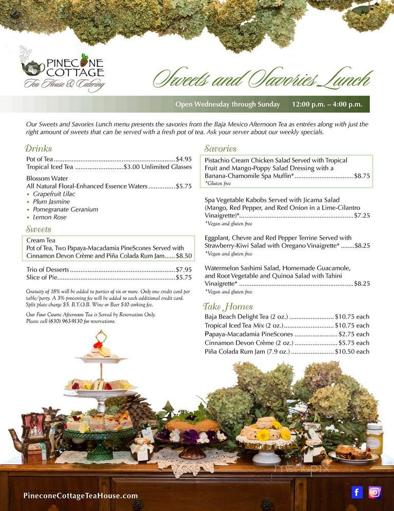 Pinecone Cottage Tea House - Downers Grove, IL menu_pic