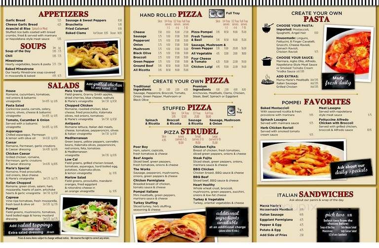 Pompei - Chicago, IL menu_pic