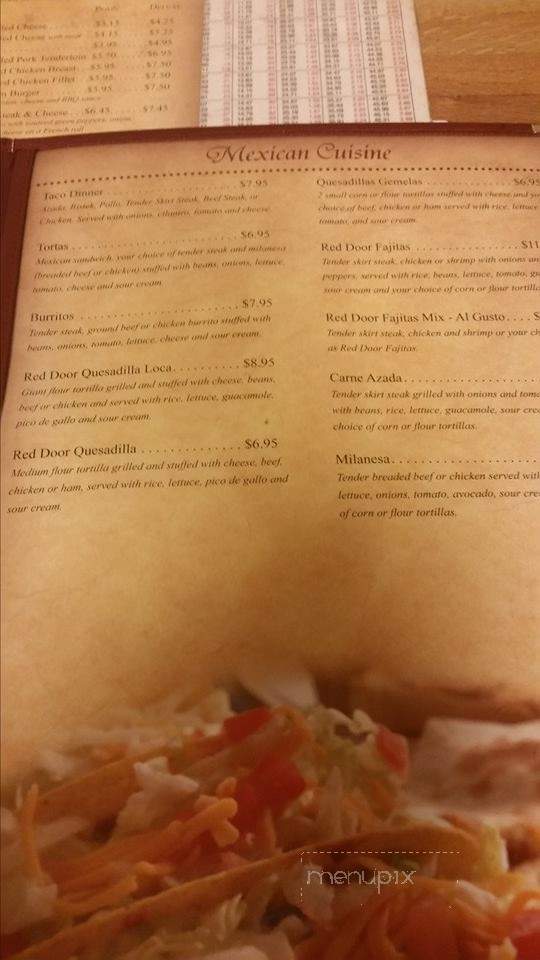 Red Door - Gilman, IL menu_pic