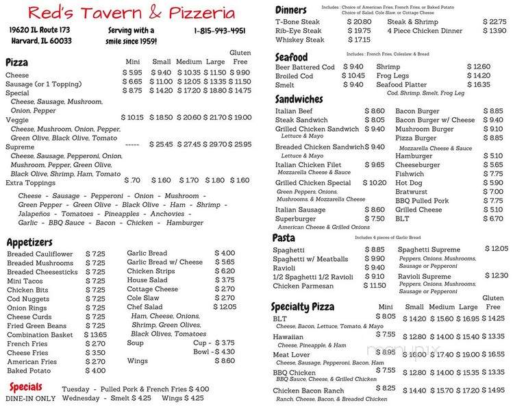 Red's Tavern & Pizzeria - Harvard, IL