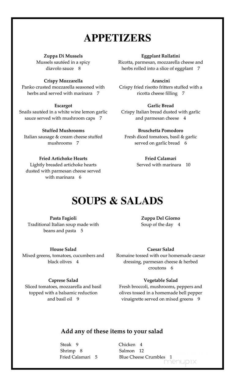 Rizzi's Restaurant - Peoria, IL menu_pic