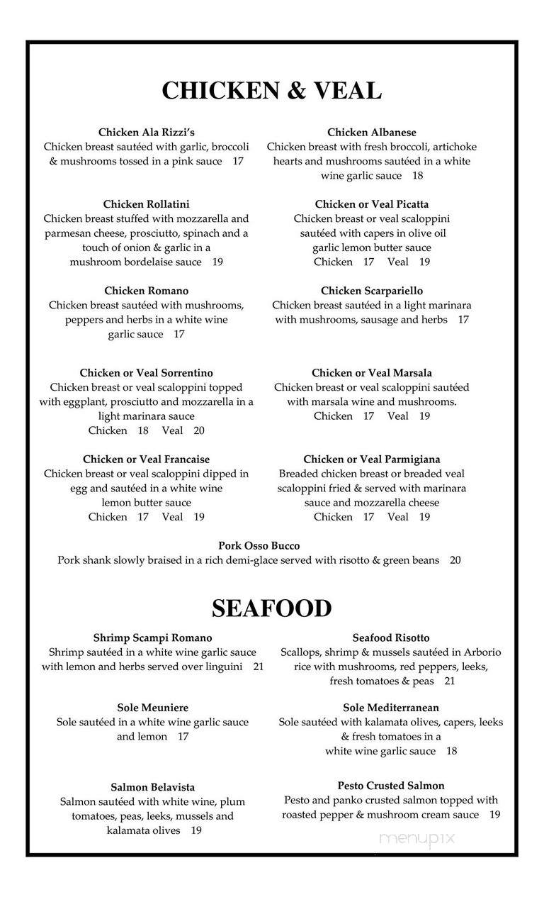 Rizzi's Restaurant - Peoria, IL menu_pic