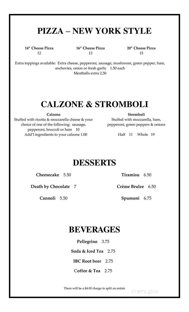 Rizzi's Restaurant - Peoria, IL menu_pic