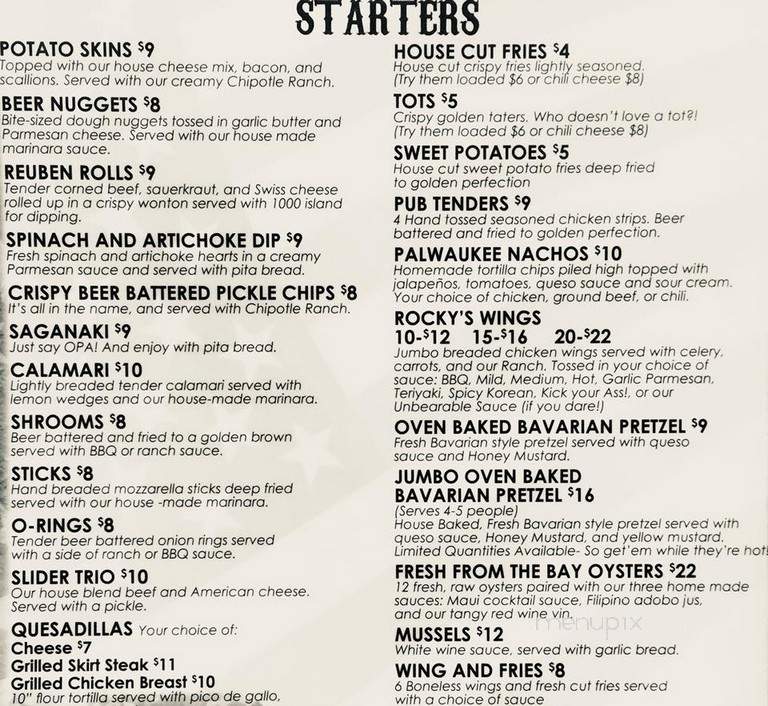 Rocky Vander's Cafe - Prospect Heights, IL menu_pic