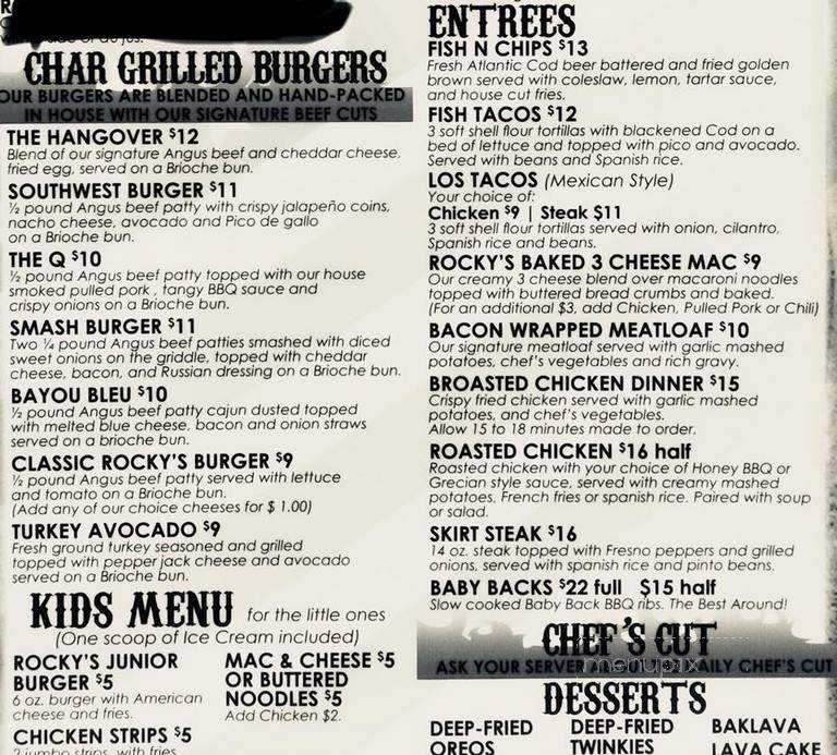 Rocky Vander's Cafe - Prospect Heights, IL menu_pic