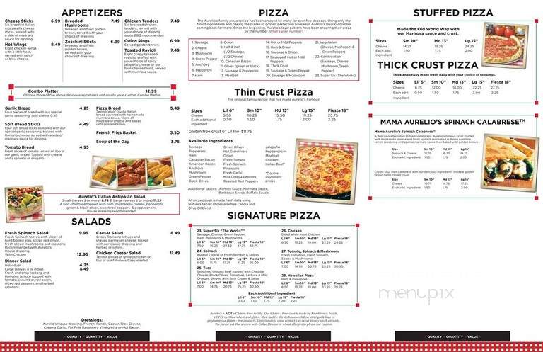 Aurelio's Pizza - Bourbonnais, IL menu_pic