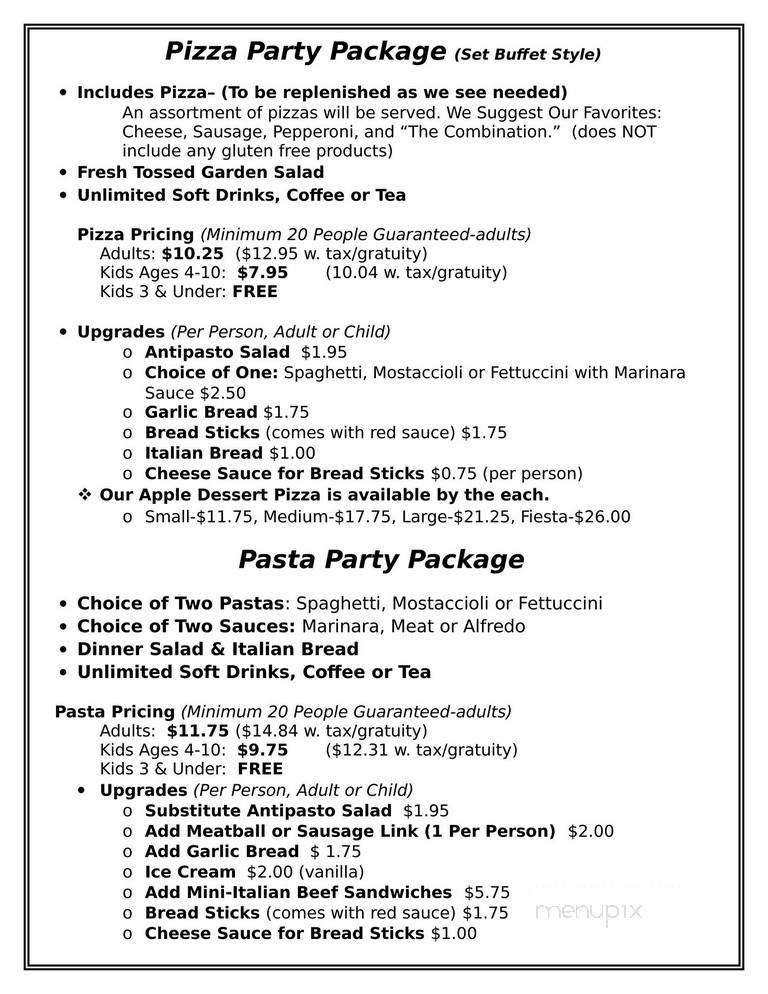 Aurelio's Pizza - Bourbonnais, IL menu_pic