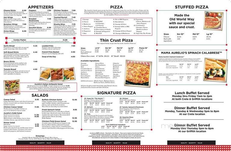 Aurelio's Pizza - Crete, IL menu_pic