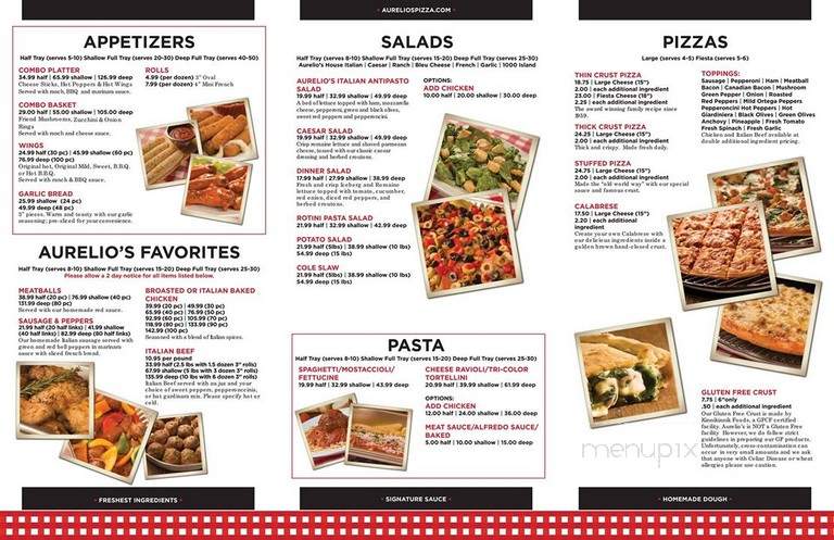 Aurelio's Pizza - Crete, IL menu_pic