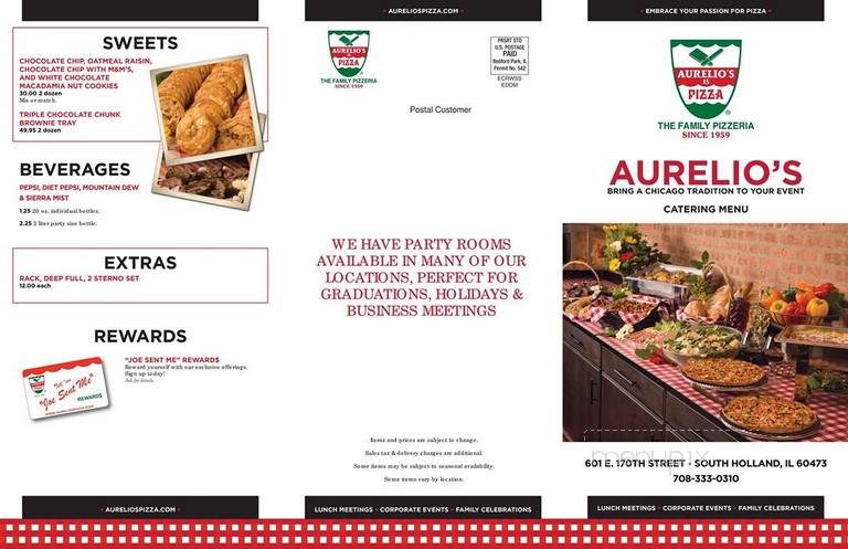 Aurelio's Pizza - South Holland, IL menu_pic