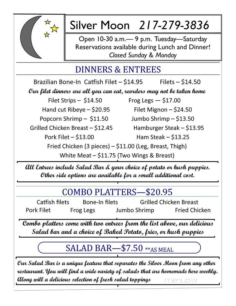 Silver Moon - West Union, IL menu_pic
