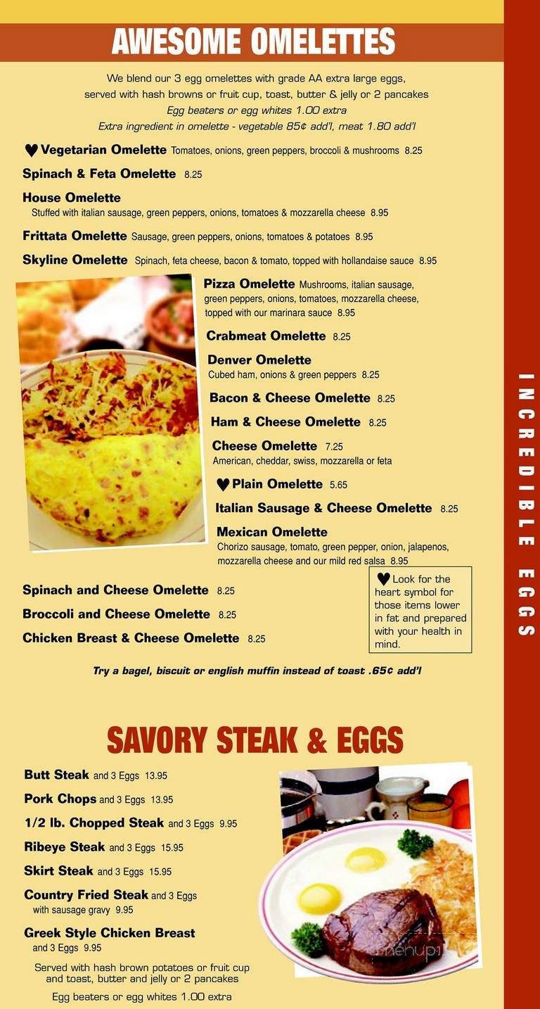 Menu of Skyline Restaurant in Chicago Heights, IL 60411