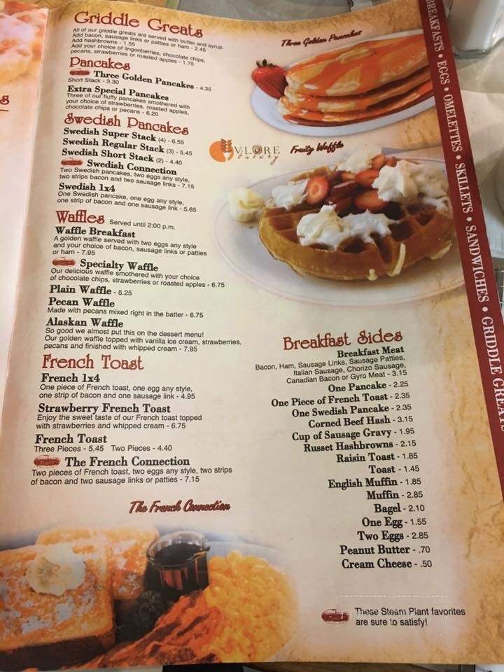 Steam Plant Family Restaurant - Belvidere, IL menu_pic