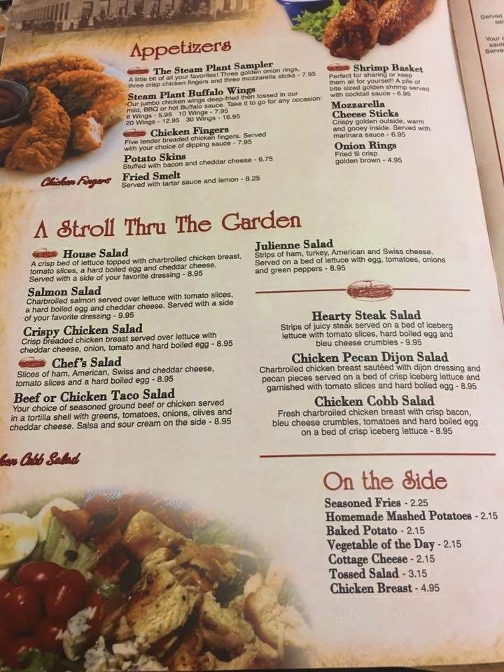 Steam Plant Family Restaurant - Belvidere, IL menu_pic