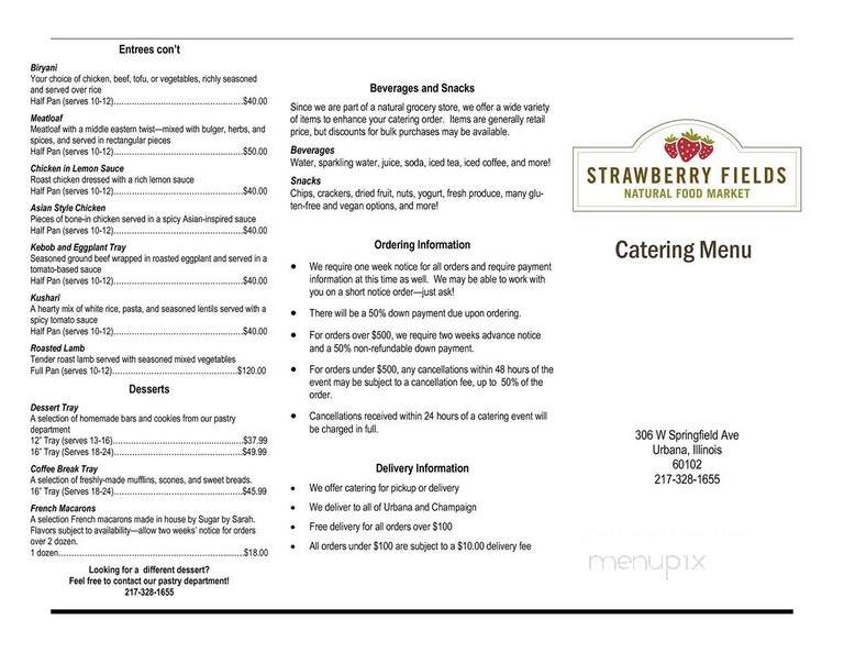 Strawberry Fields - Urbana, IL menu_pic