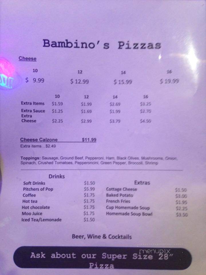 Bambino's Family Restaurant - Steger, IL menu_pic