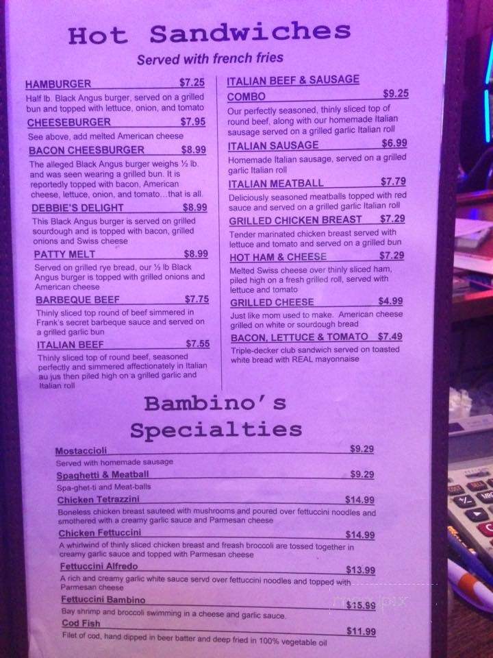 Bambino's Family Restaurant - Steger, IL menu_pic