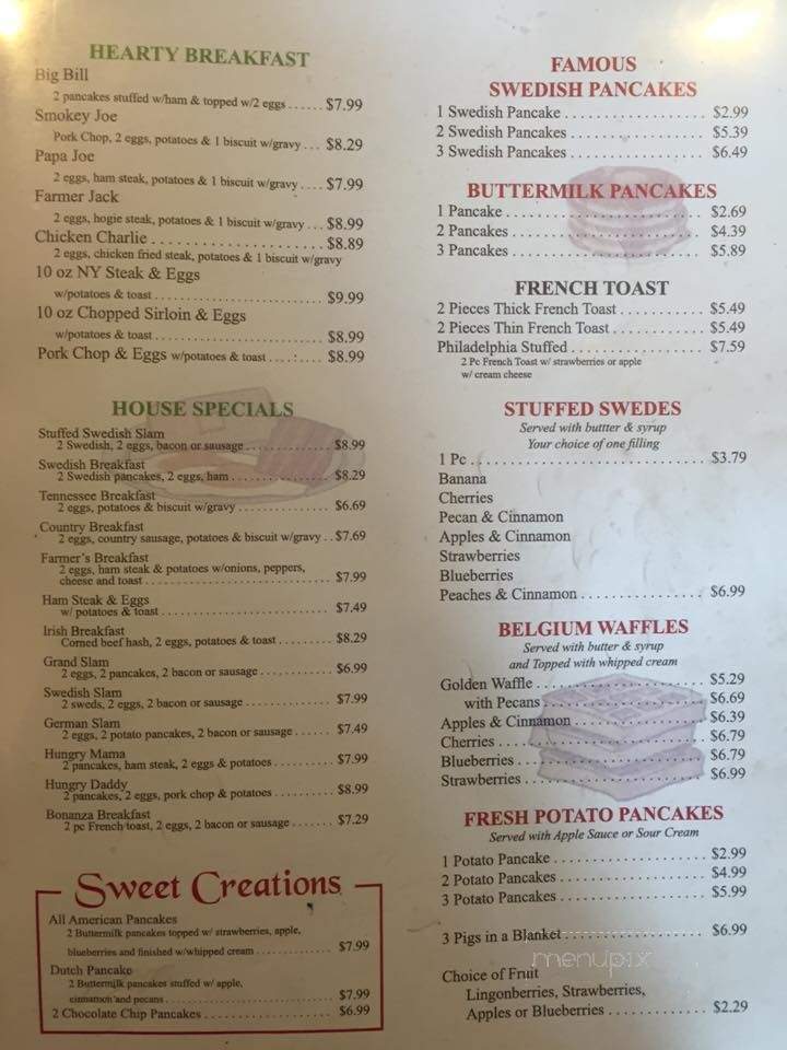 Swedish Pancakes - Byron, IL menu_pic