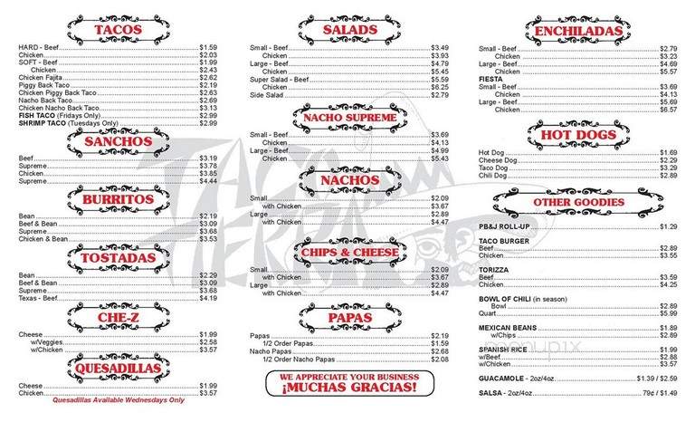 Taco Tierra - Fairfield, IL menu_pic