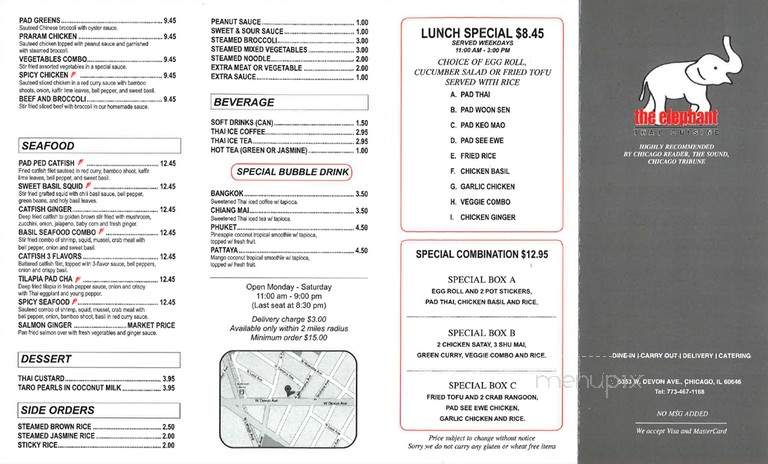 Thai Elephant - Chicago, IL menu_pic