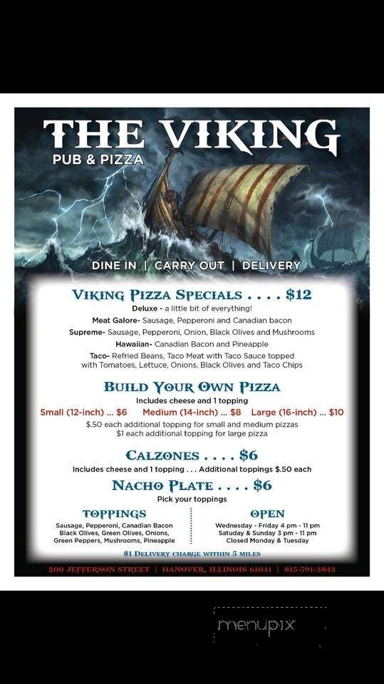 Viking Inn - Hanover, IL menu_pic