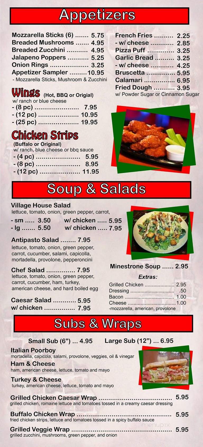 Village Pizzeria - Rosemont, IL menu_pic