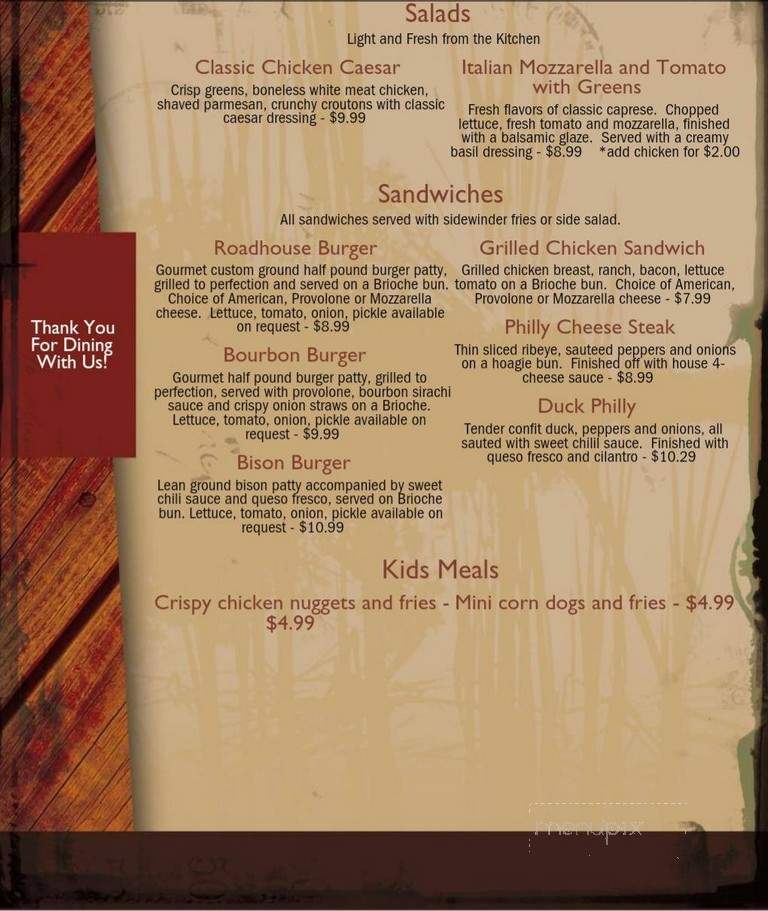 Webb Roadhouse - Washburn, IL menu_pic