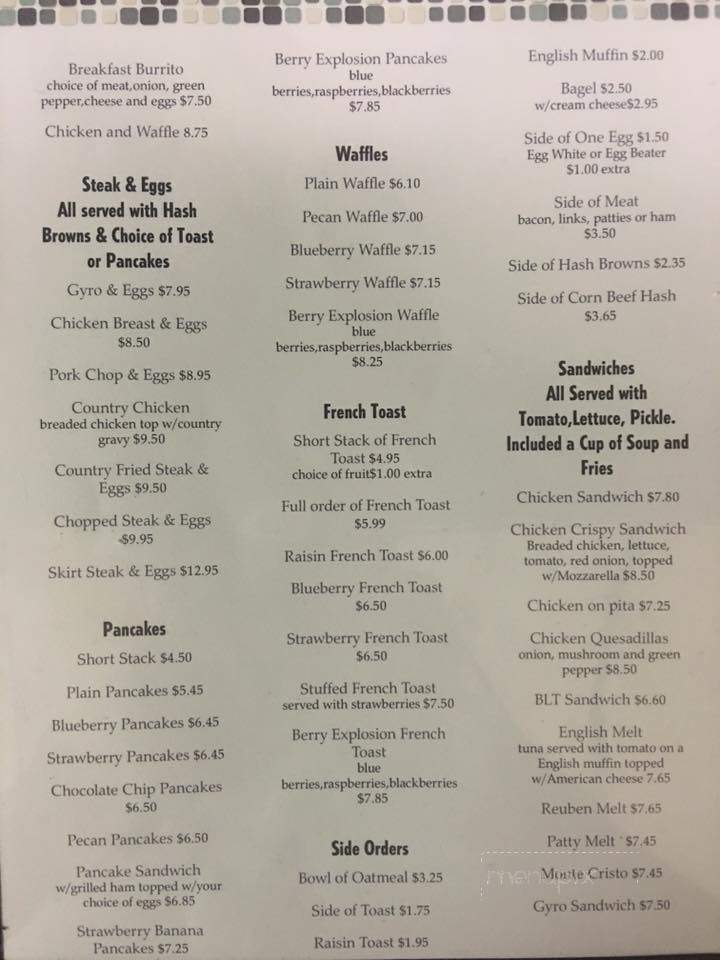 Willow Springs Family Restaurant - Willow Springs, IL menu_pic