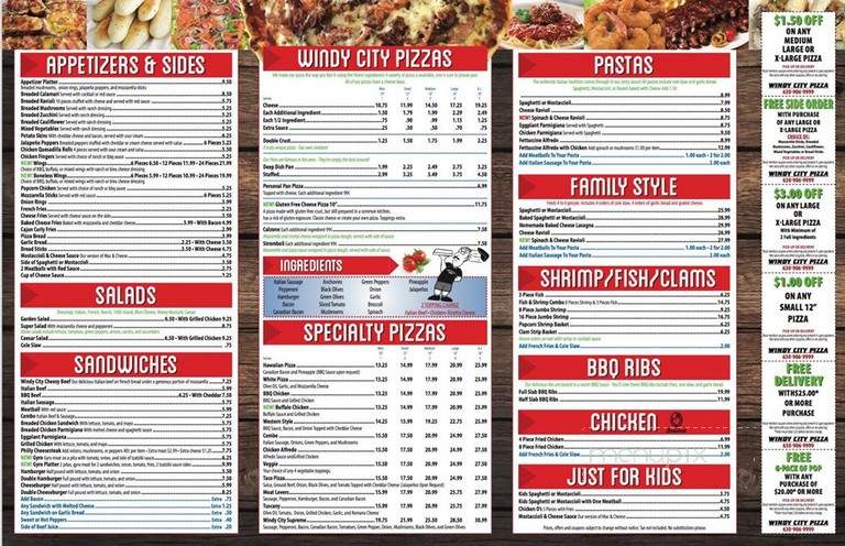 Windy City Pizza - Oswego, IL menu_pic