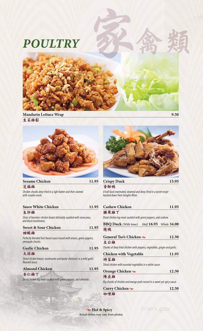Yu's Mandarin Restaurant - Schaumburg, IL menu_pic