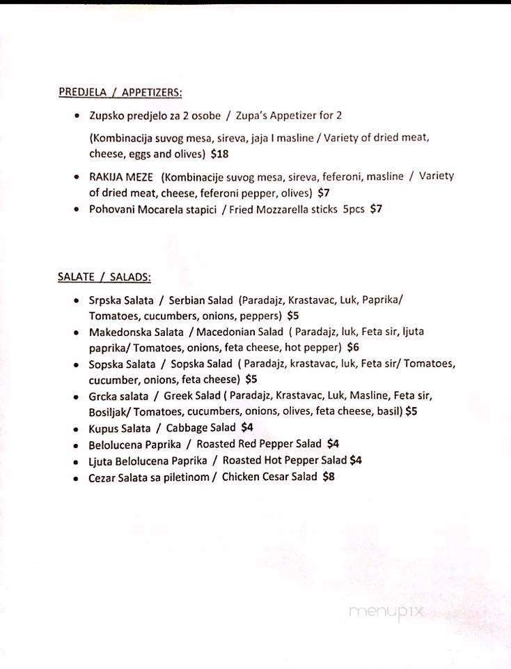 Zupa Restaurant & Deli - Lyons, IL menu_pic