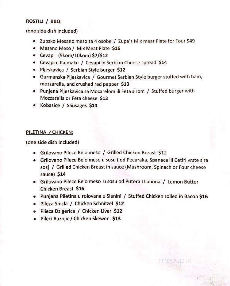 Zupa Restaurant & Deli - Lyons, IL menu_pic