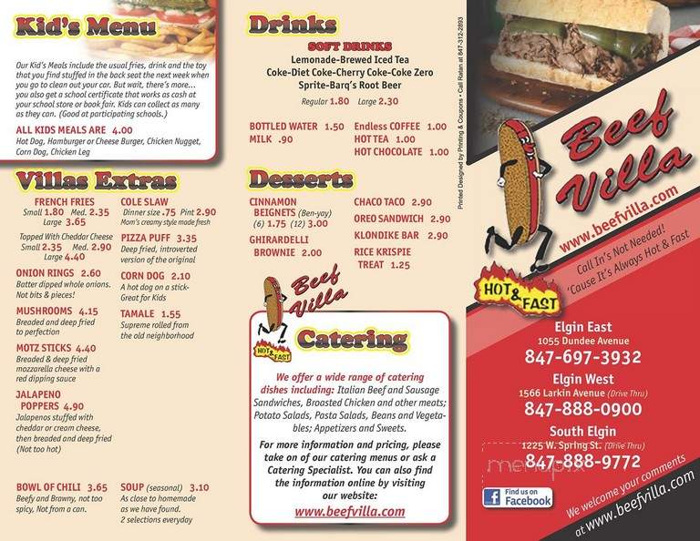 Beef Villa - Elgin, IL menu_pic