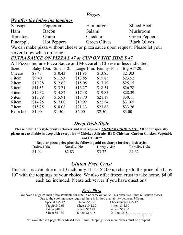 Benny's Pizzeria - Dixon, IL menu_pic