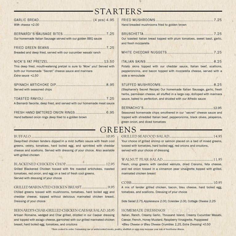 Bernardi's Restaurant - Washington, IL menu_pic