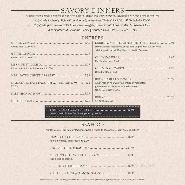 Bernardi's Restaurant - Washington, IL menu_pic