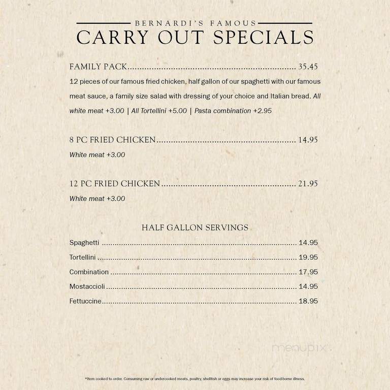 Bernardi's Restaurant - Washington, IL menu_pic