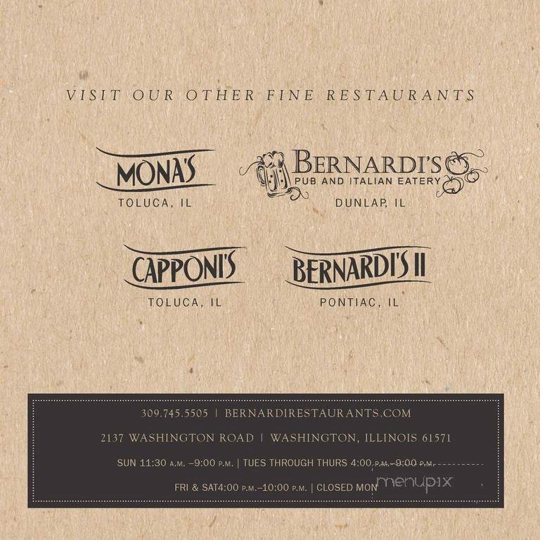 Bernardi's Restaurant - Washington, IL menu_pic