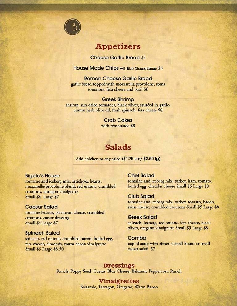 Bigelo's Bristo - Edwardsville, IL menu_pic