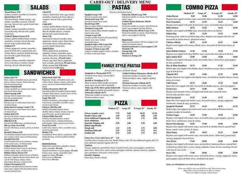 Bravo Pizza & Italian Restaurant - Poplar Grove, IL menu_pic