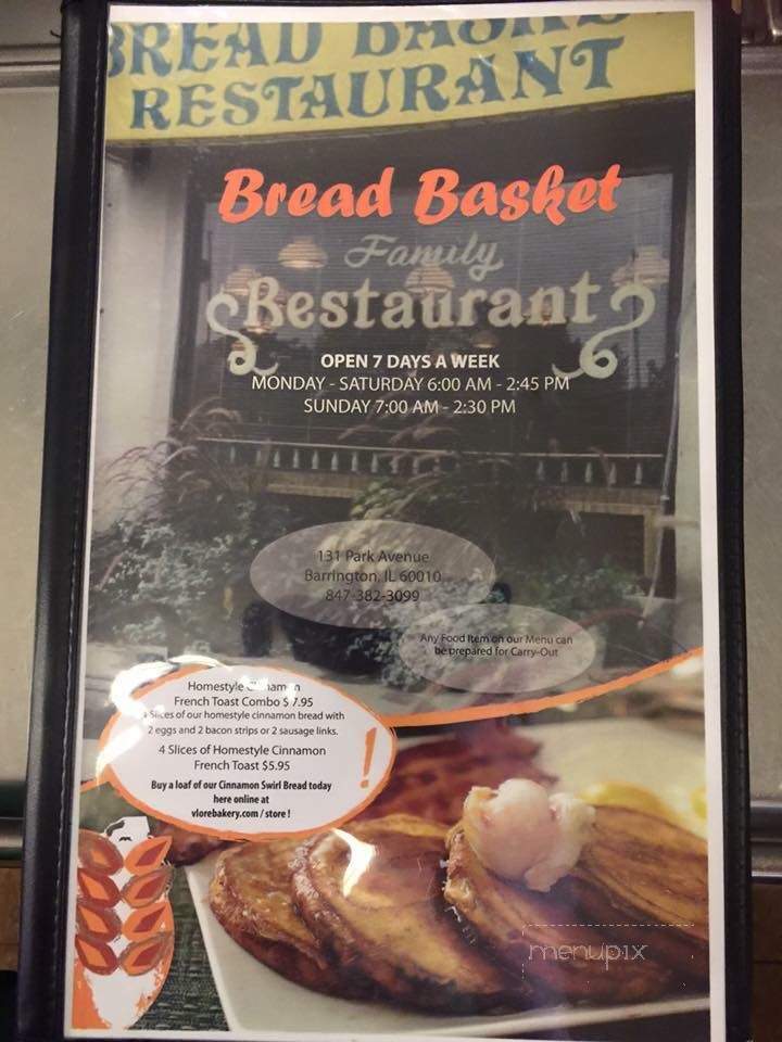 Bread Basket Restaurant - Barrington, IL menu_pic