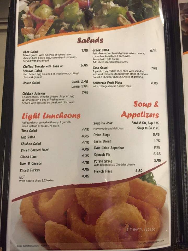 Bread Basket Restaurant - Barrington, IL menu_pic