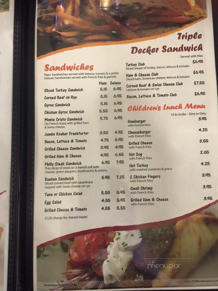 Bread Basket Restaurant - Barrington, IL menu_pic