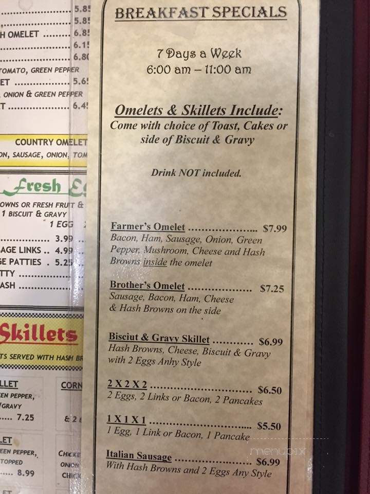 Brothers Inn Family Restaurant - Lanark, IL menu_pic