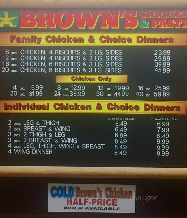 Brown's Chicken & Pasta - Naperville, IL menu_pic