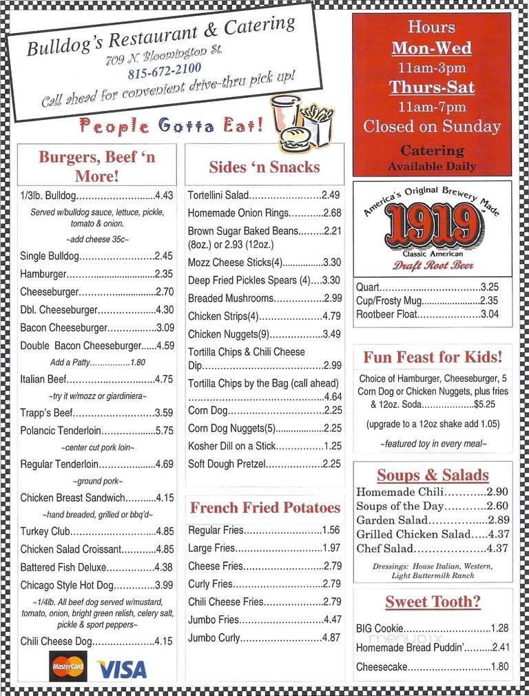Bulldog's - Streator, IL menu_pic