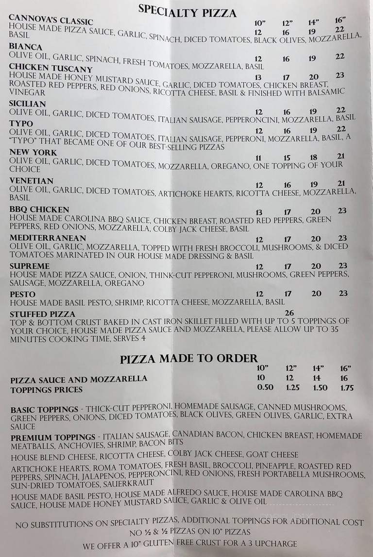 Cannova's Pizzeria - Galena, IL